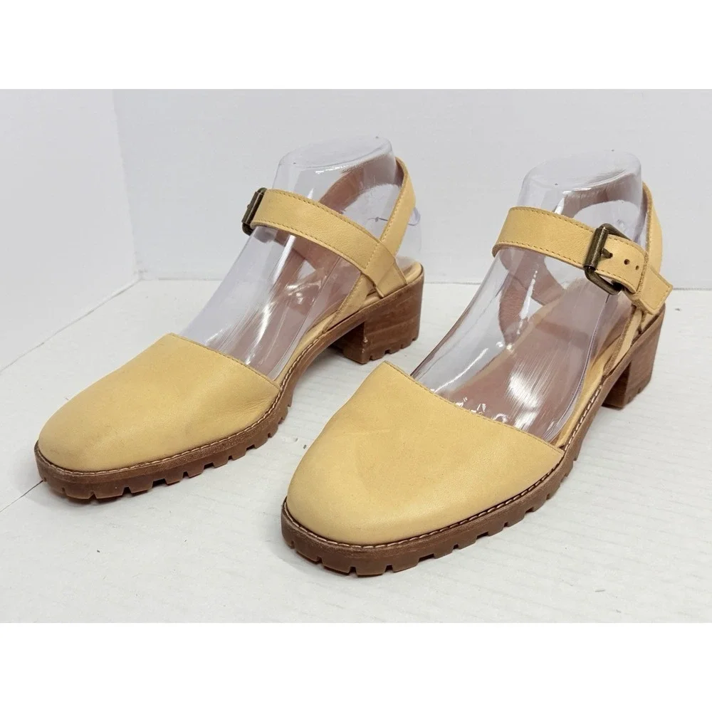Madewell The Claudie Lugsole Mary Jane Sandals Women's 8.5 Tan Leather